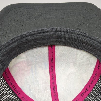 Creations in Thread Trucker Hat Gray One Size Idaho Equine Hospital Floral