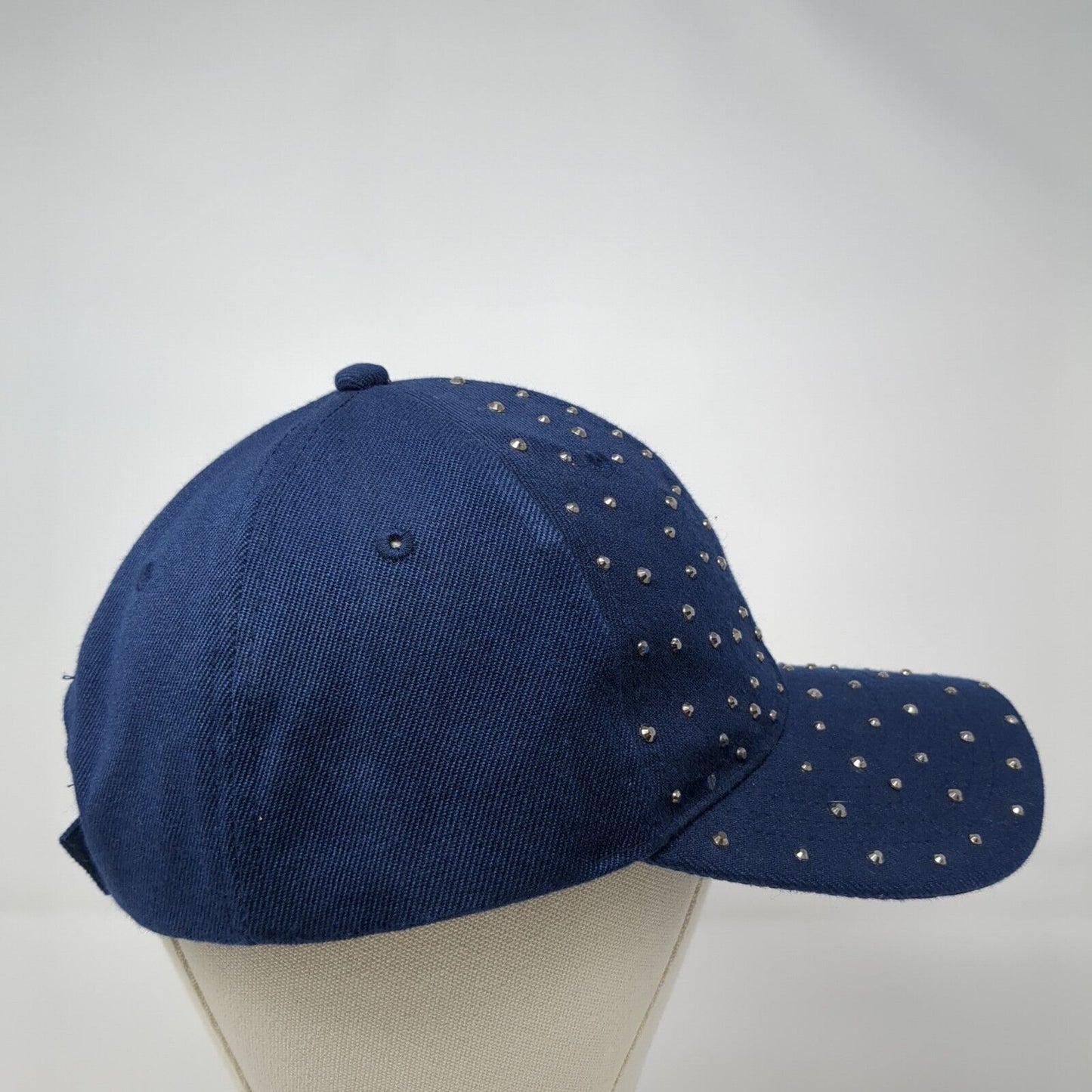 Unbranded Strapback Hat Blue One Size Adjustable Bling Studded 6 Panel Blank