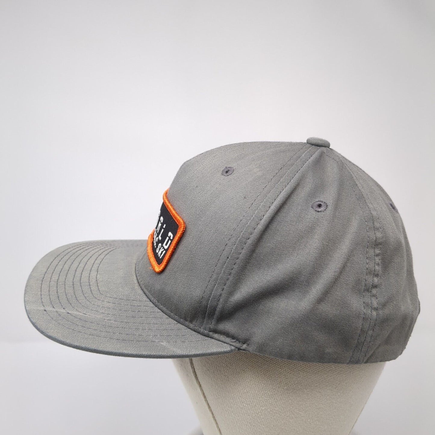 World Cycle & XC Ski Patch Snapback Hat Gray One Size Solid Adjustable