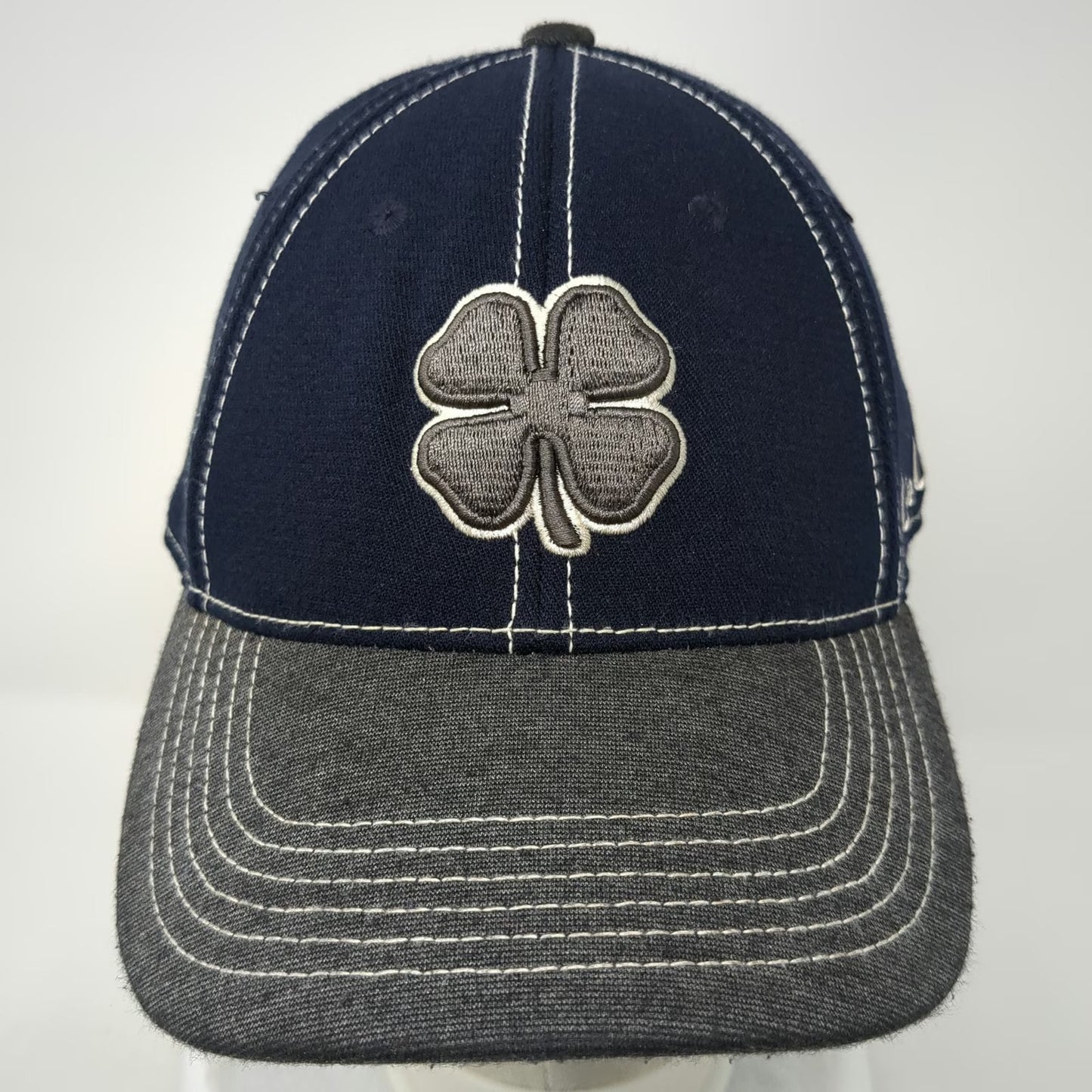 Black Clover Baseball Cap Gray M Memory Fit Live Lucky Logo Fitted Stretch Hat