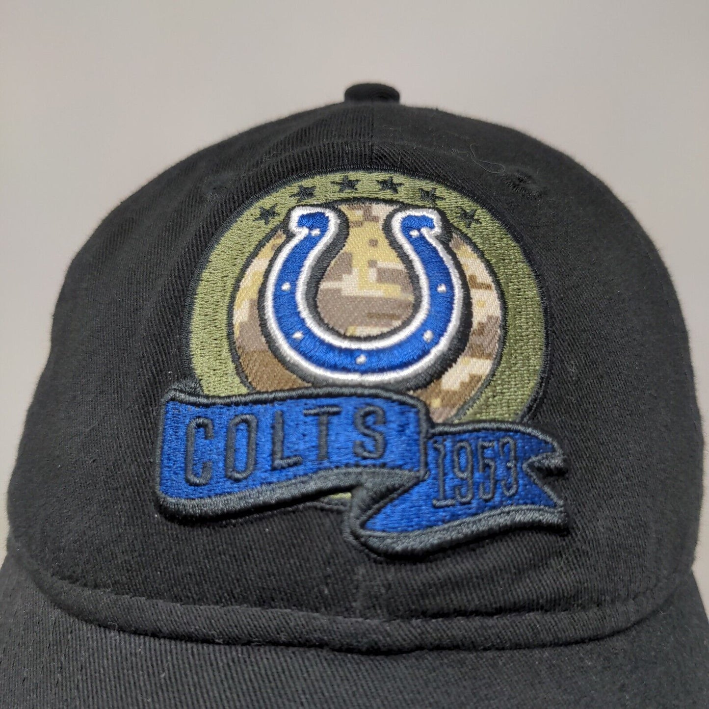 New Era Men's Slideback Hat Black OSFM Embroidered Indianapolis Colts Logo