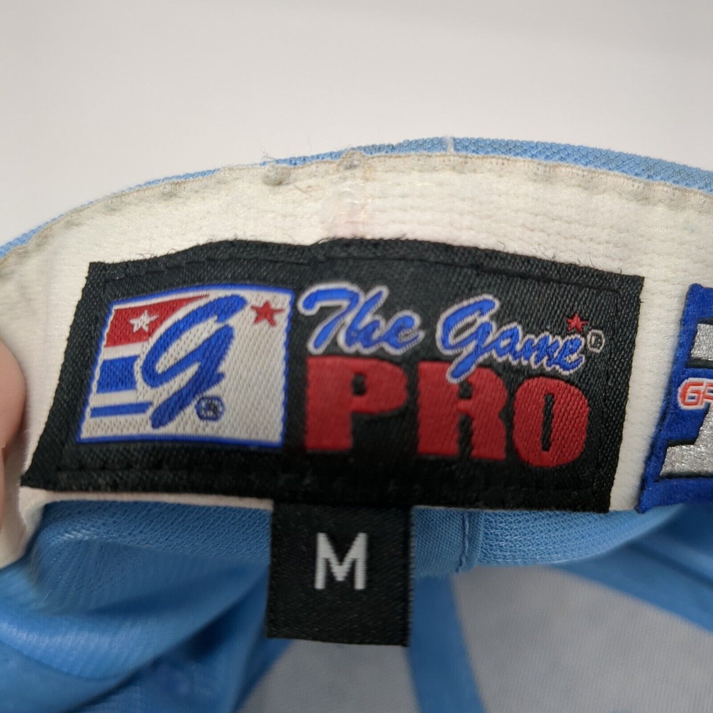 The Game Pro Fitted Hat Blue Medium Embroidered Letters Gametek 6 Panel