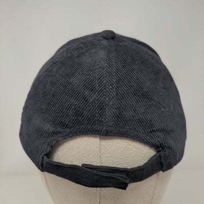 Gertex Strapback Hat Black Size 4-6x Adjustable Vented Holes 6 Panel Blank
