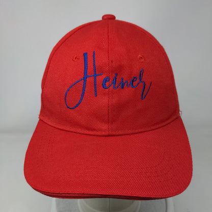 Heiner Slideback Hat Red One Size Adjustable Embroidered Solid 6 Panel