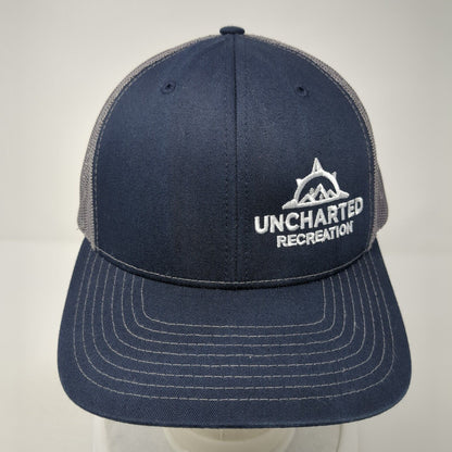 Uncharted Recreation Snapback Trucker Hat Blue One Size Mesh Back