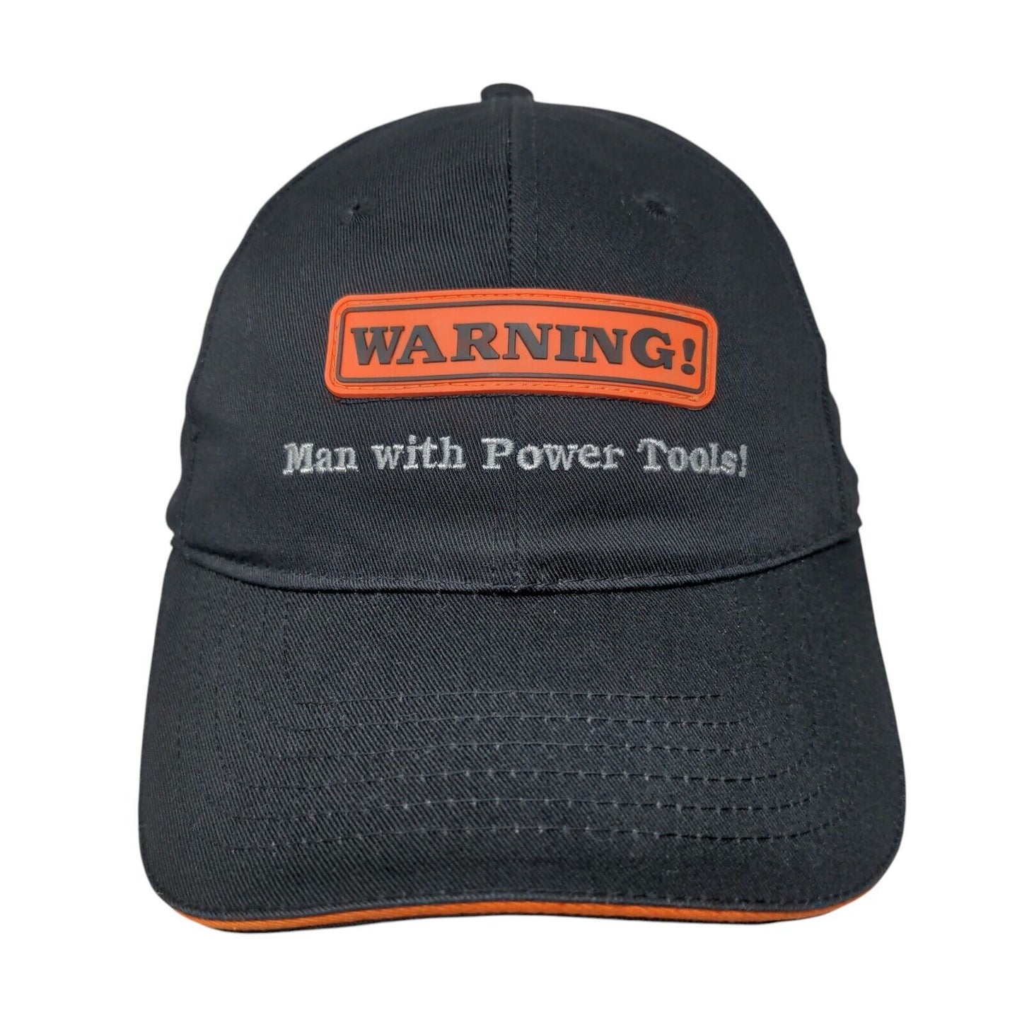 Warning! Man With Power Tools! Strapback Hat Black OSFA Embroidered