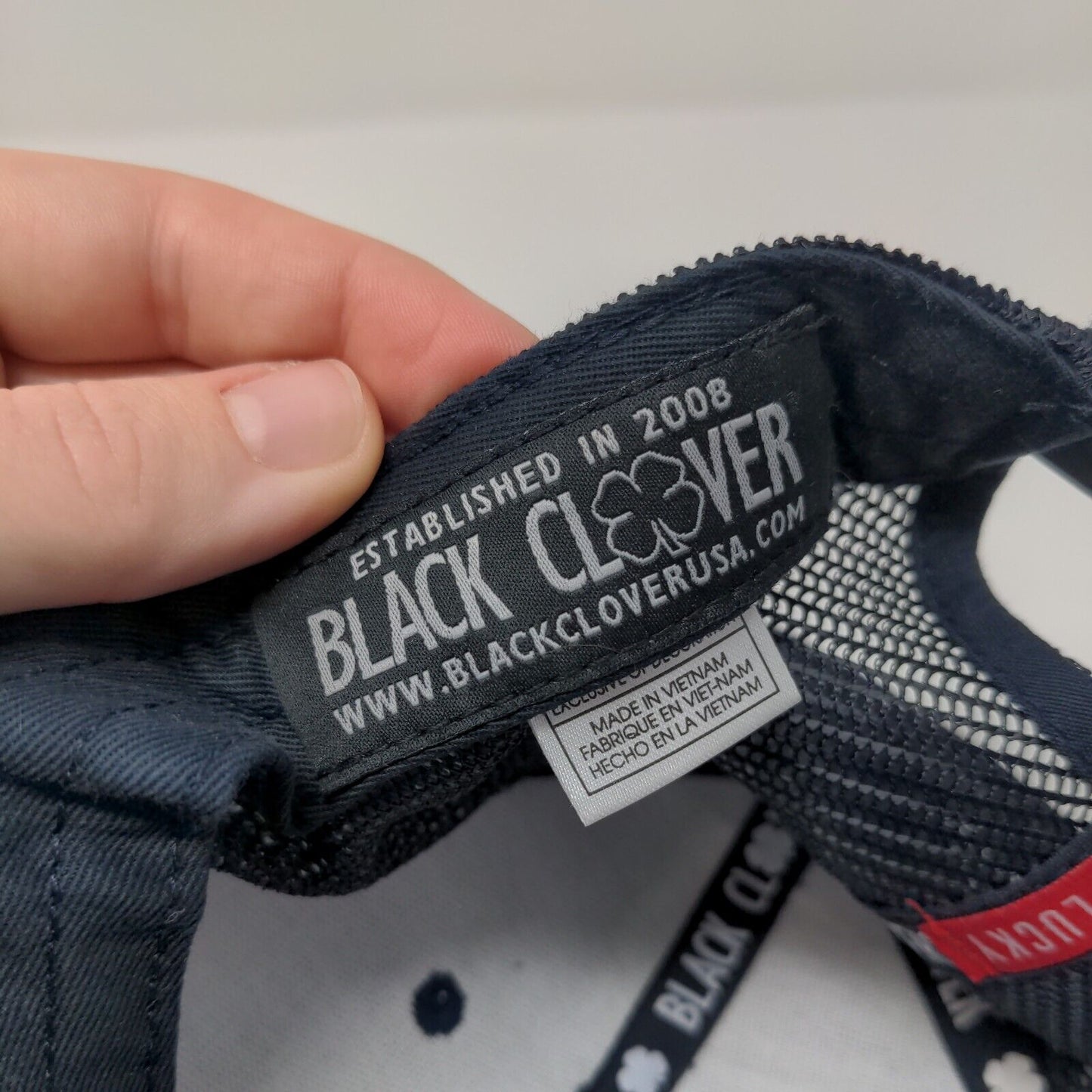 Black Clover Est. 2008 Live Lucky Snapback Trucker Hat Blue OSFA Mesh Back