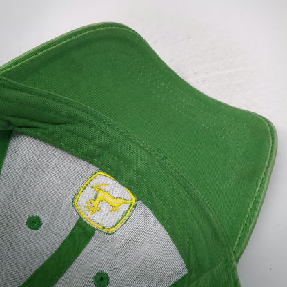 John Deere Baseball Cap Green One Size Embroidered Logo Slideback Slogan Hat