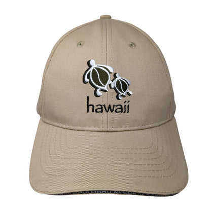 Hawaii Sea Turtles Strapback Hat Tan One Size Adjustable Solid 6 Panel