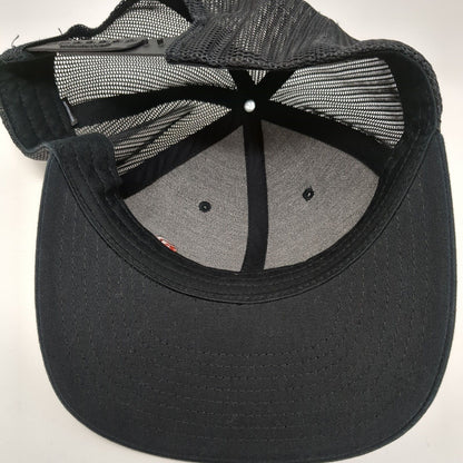 Healthwise Snapback Mesh Back Trucker Hat Black One Size Solid 6 Panel