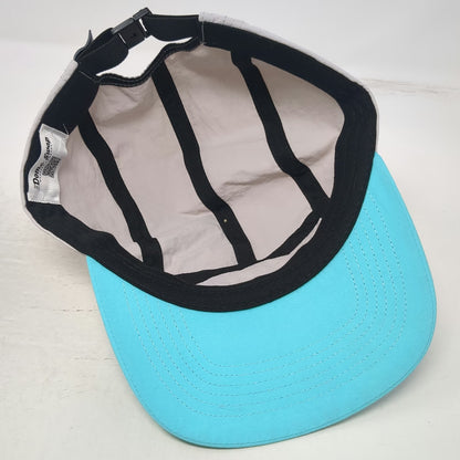 The Dome Swap 5 Panel Gray Blue Magoo Skier One Size Slideback Flat Brim Hat