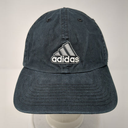 Adidas Slideback Hat Black One Size Adjustable Climalite 3 Stripes