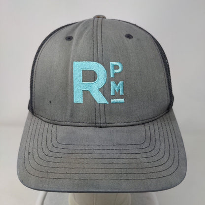 RPM Snapback Trucker Hat Gray OSFA Adjustable Embroidered Mesh Back Sport-Tek