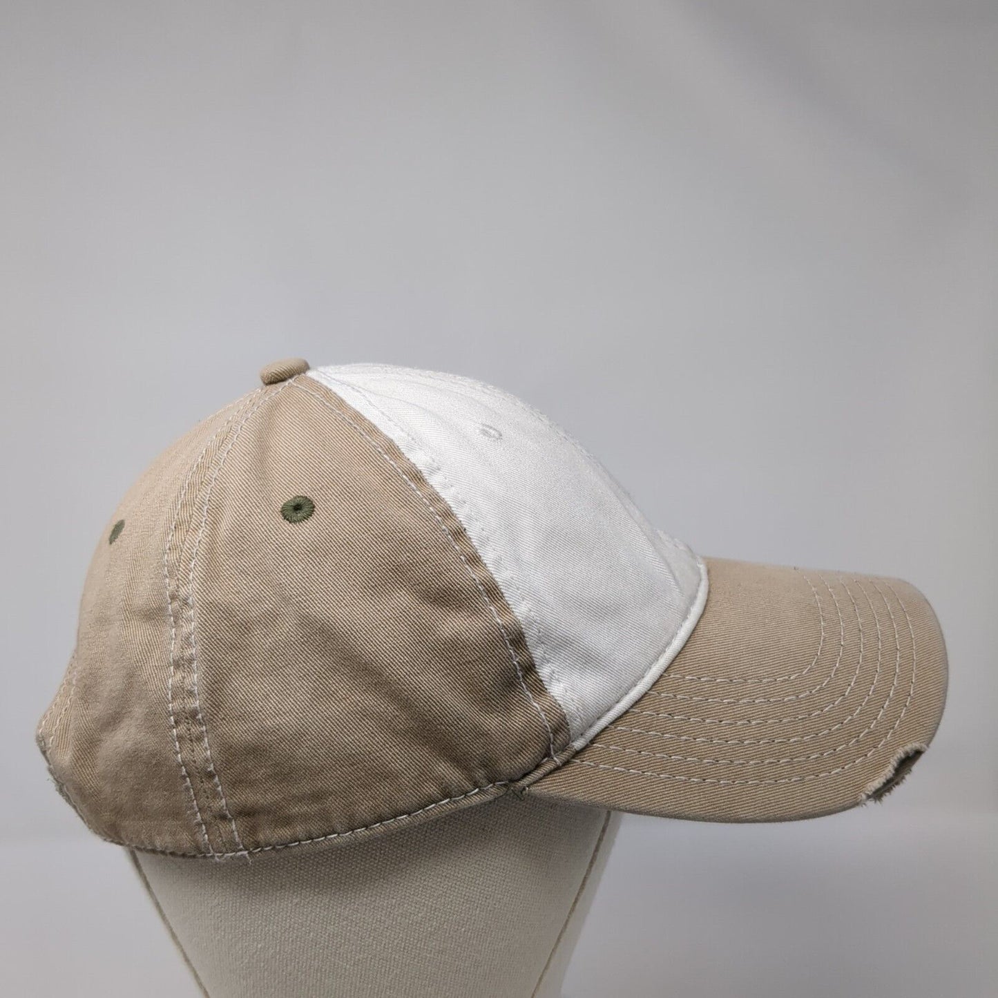 Hawaiian Islands Strapback Hat Tan OSFM Adjustable Embroidered Distressed Otto