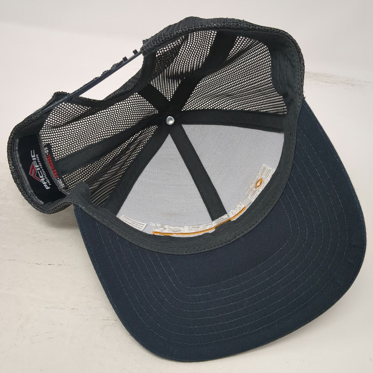 Pacific Headwear Merrick Blue Trucker Hat One Size Mesh Back Snapback Logo Hat