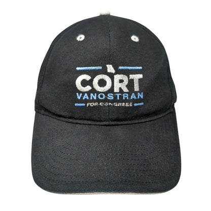 Cort Vanostran For Congress Strapback Hat Black OS Adjustable Embroidered Otto