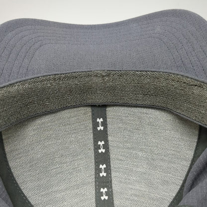 Under Armour Baseball Cap Gray L Fitted Textured Polyester Moisture Wicking Hat