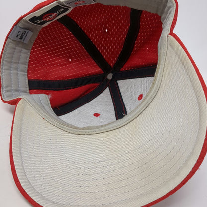 Richardson Baseball Cap Red 7 1/4 Pro Model Mesh Fitted White Black R Logo Hat
