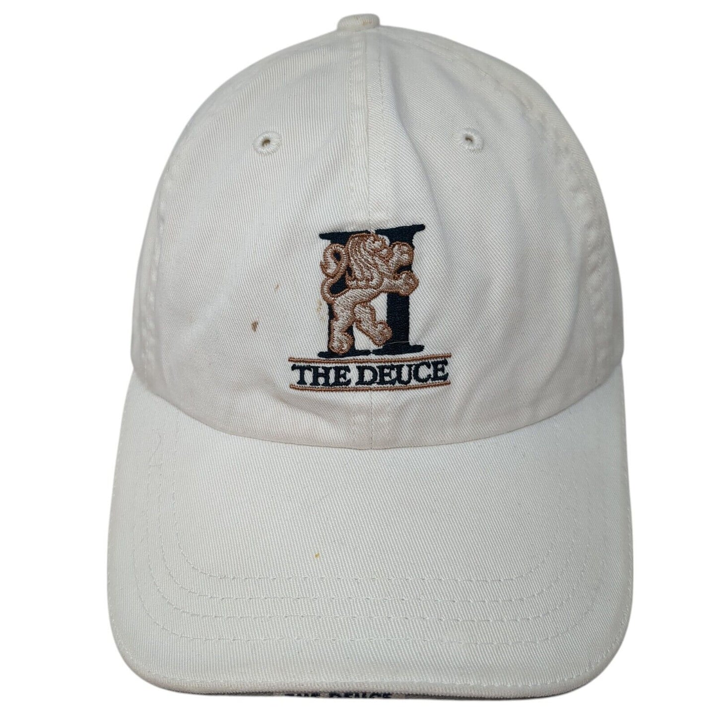 The Deuce Slideback Hat White One Size Adjustable Embroidered American Dry Goods