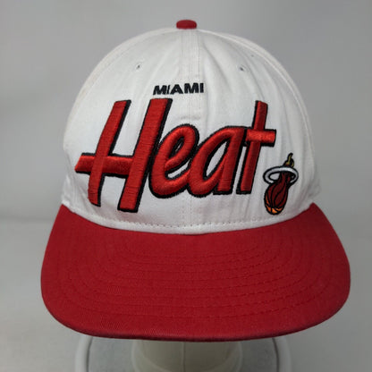 Miami Heat Snapback Hat White Red OSFM Embroidered New Era 9Fifty Hardwood NBA