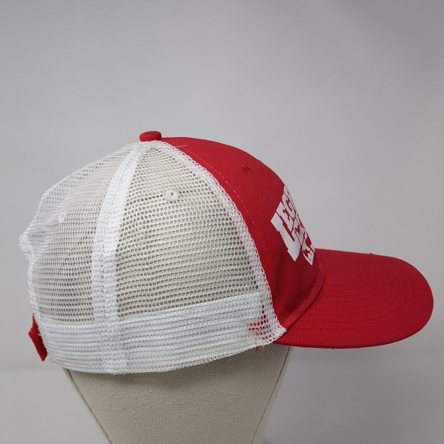Legrand Feed Strapback Trucker Hat Red One Size Adjustable Mesh Back Vitronic