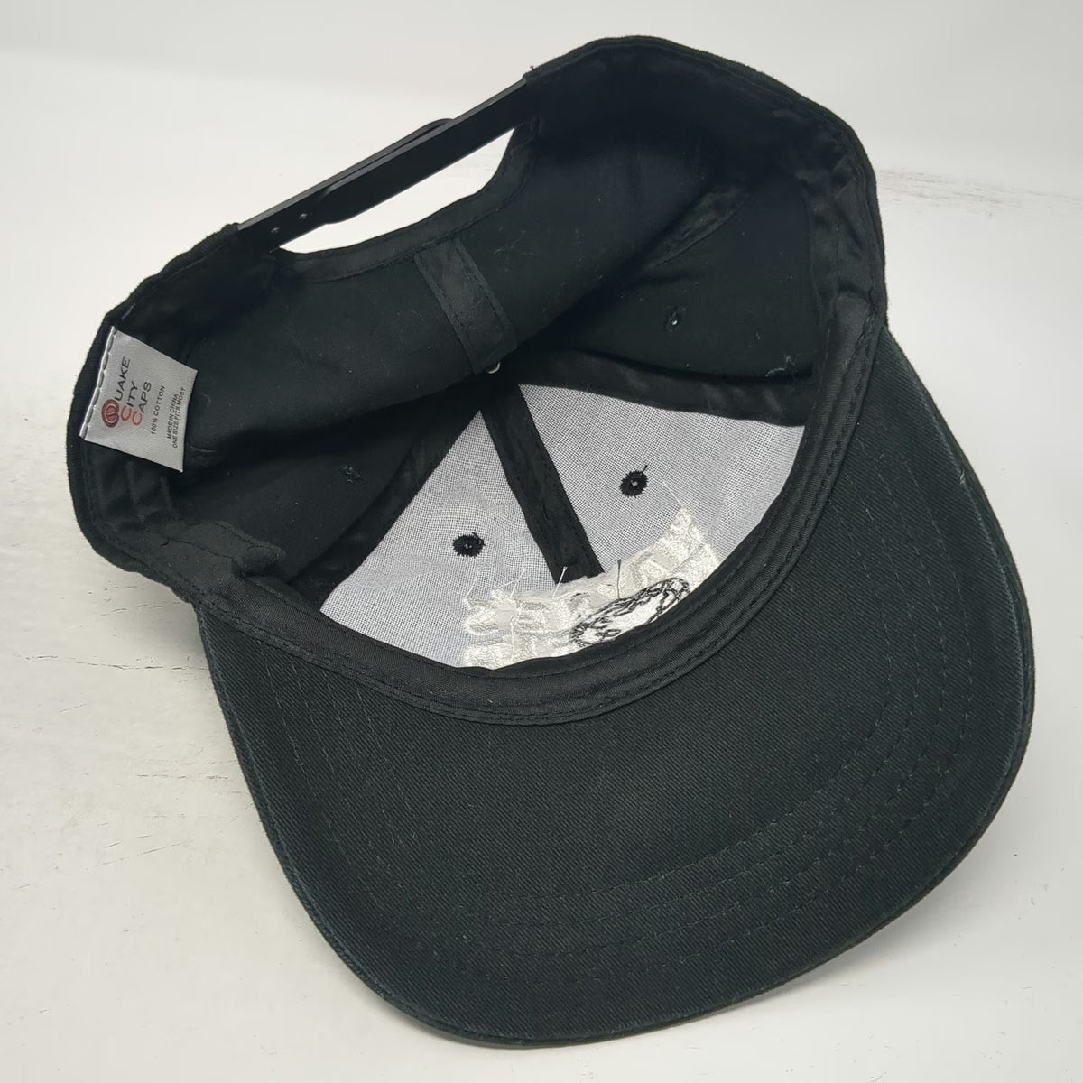 Quake City Caps Snapback Black One Size Waynes World Embroidered Cotton Hat