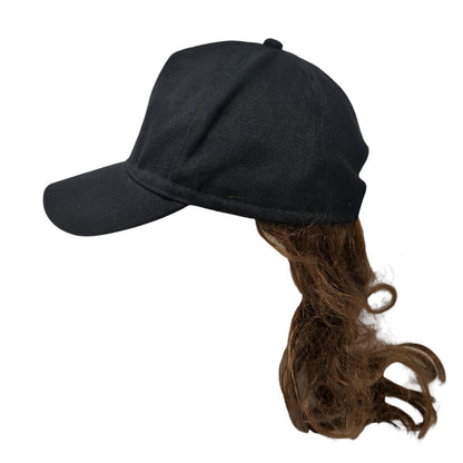 Unbranded Snapback Curly Wig Hat Black One Size Adjustable Lightweight Blank