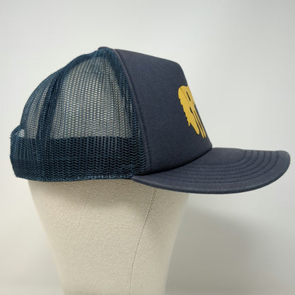 RVCA Blue Trucker Hat One Size Mesh Snapback Stylized Bronco Horse Graphic