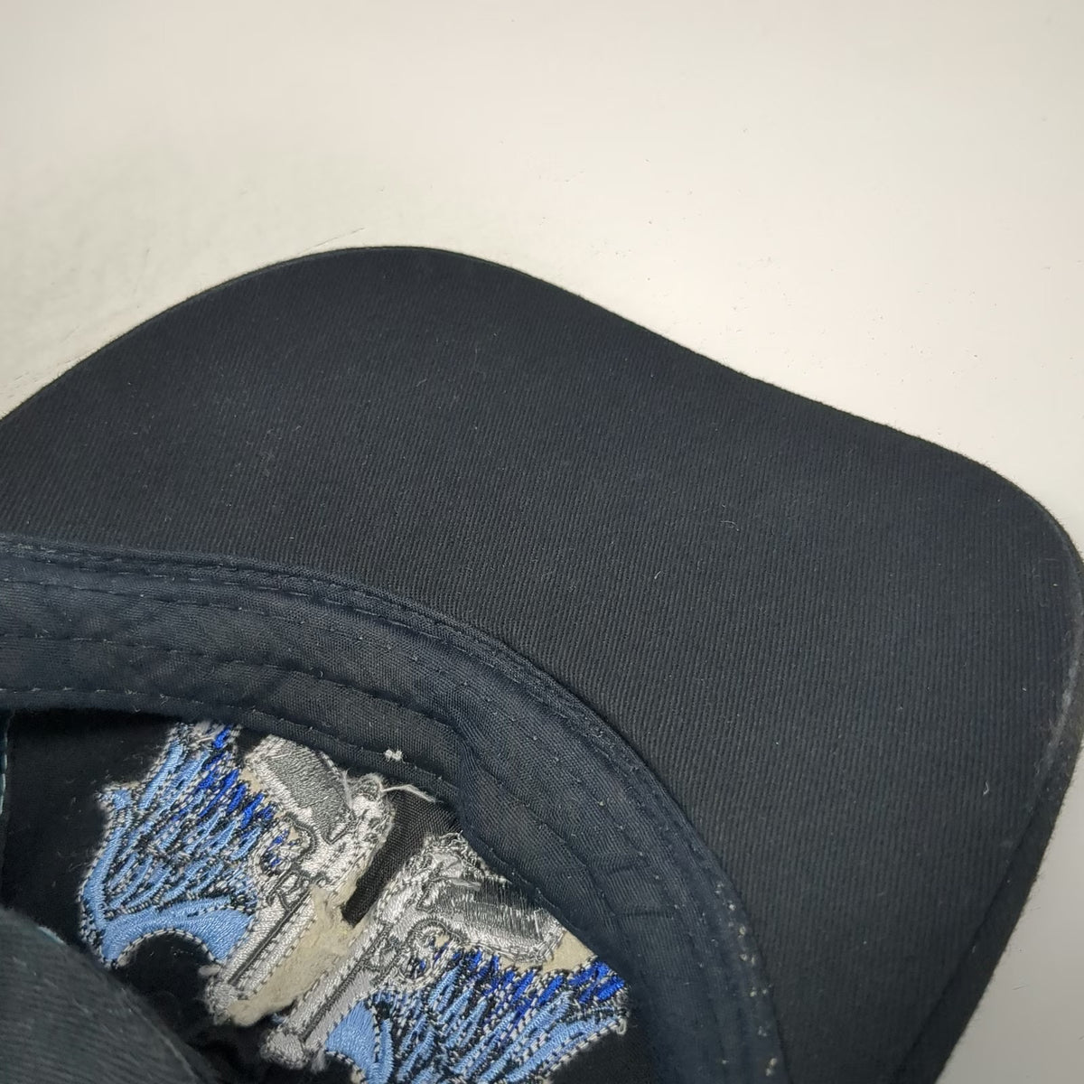 Lethal Angel Baseball Cap Black Blue One Size Winged Pistols Rhinestones Hat