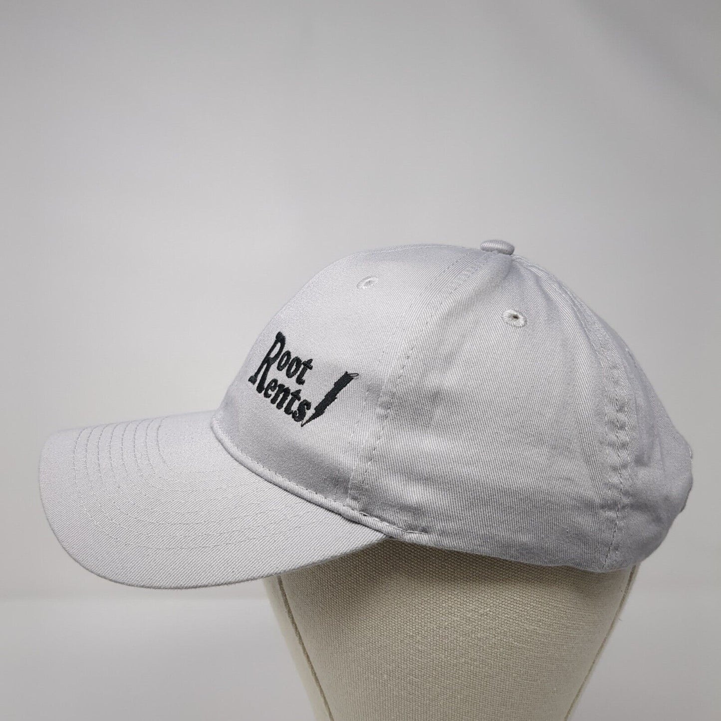 Root Rents Strapback Hat Gray One Size Adjustable Embroidered Port & Company