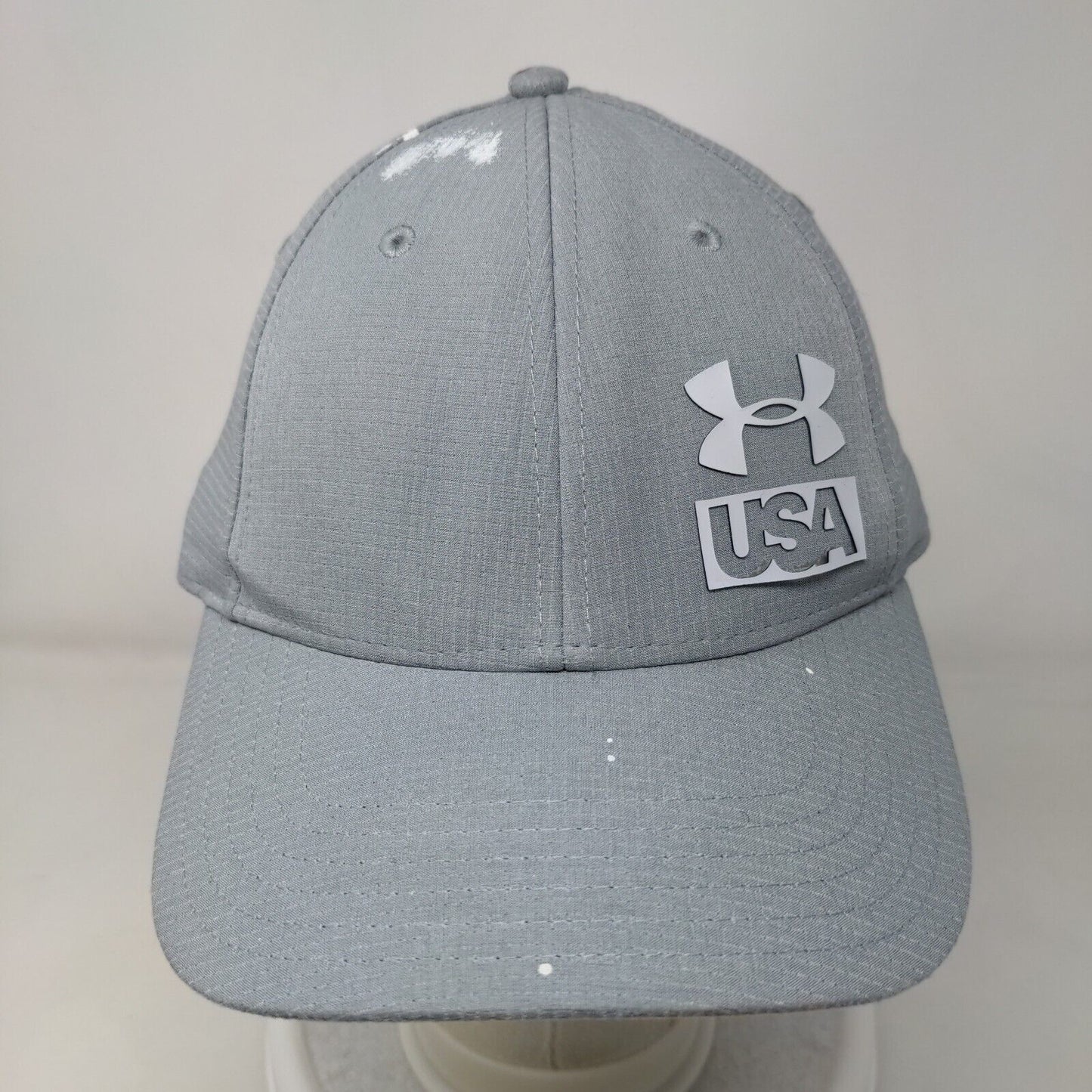Under Armour USA Fitted Hat Gray L/XL Solid UA Classic Fit 6 Panel