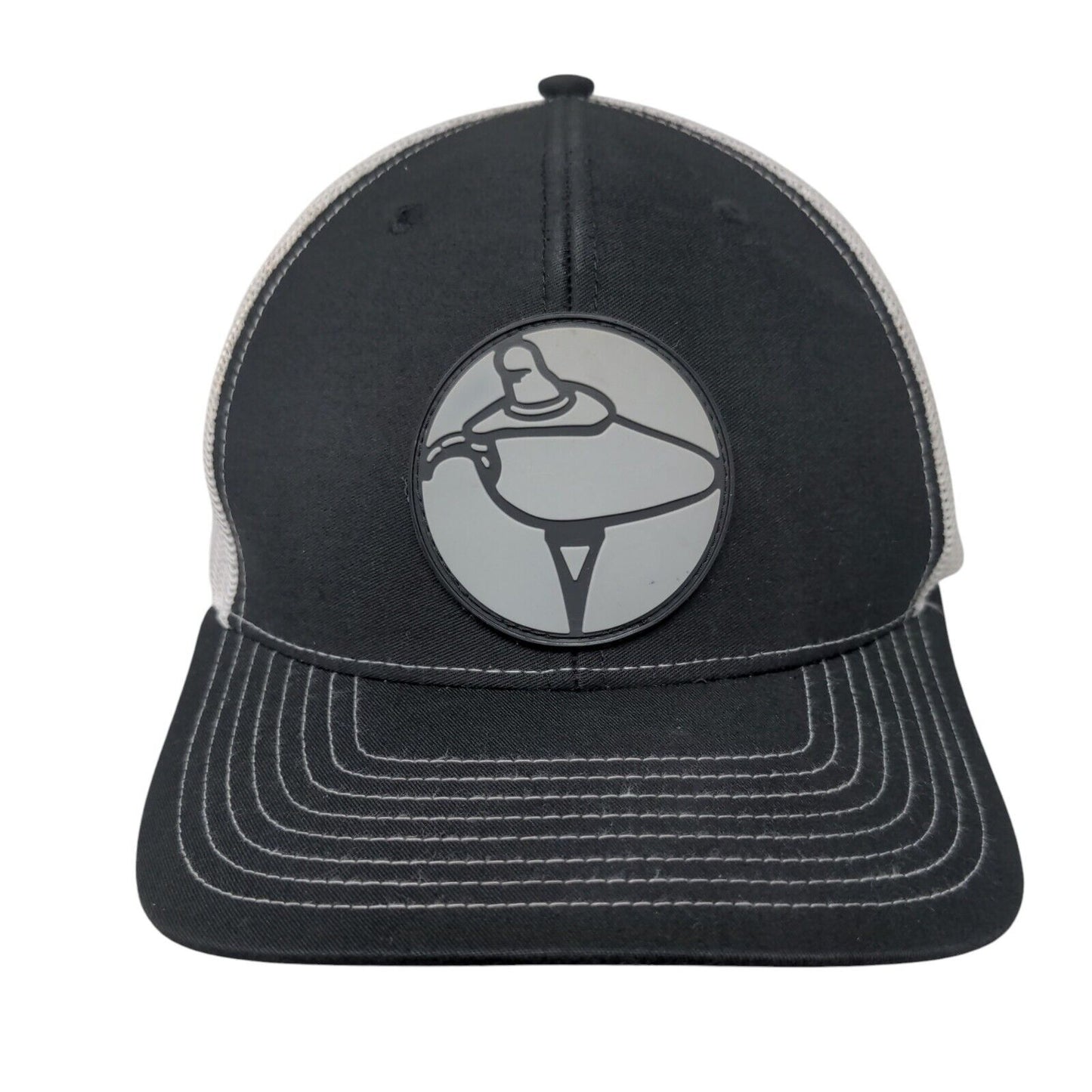 Richardson Snapback Trucker Hat Black One Size Adjustable Mesh Back 6 Panel