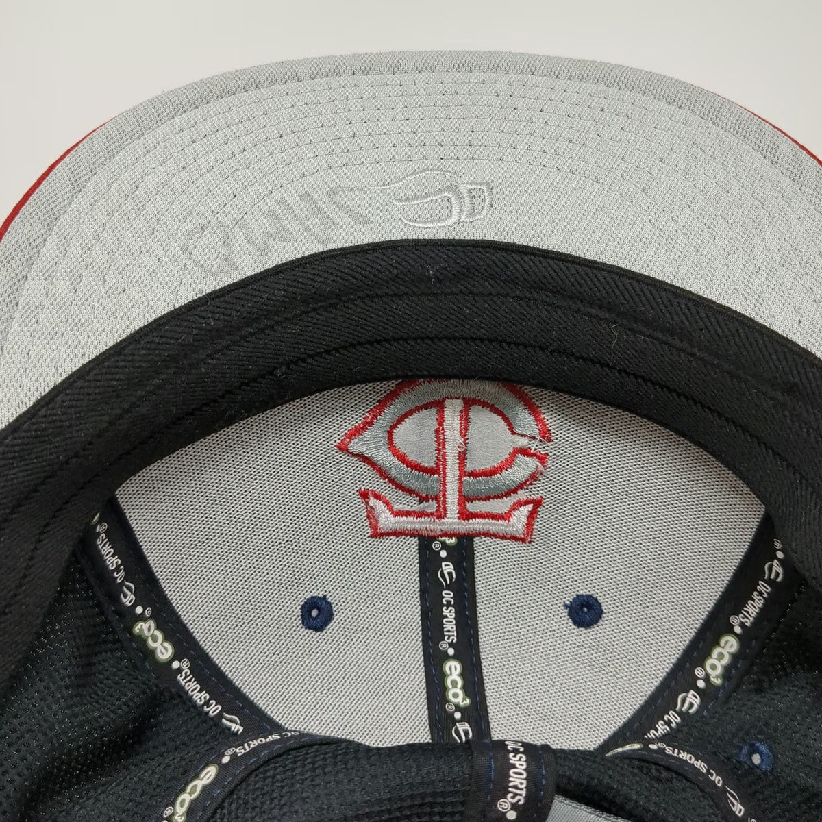 OC Sports Baseball Cap Blue Red M TC Logo Embroidered ProFlex Stretch Fit hat