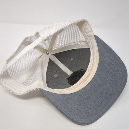 Fishing With Feathers Snapback Trucker Hat Gray One Size Mesh Back