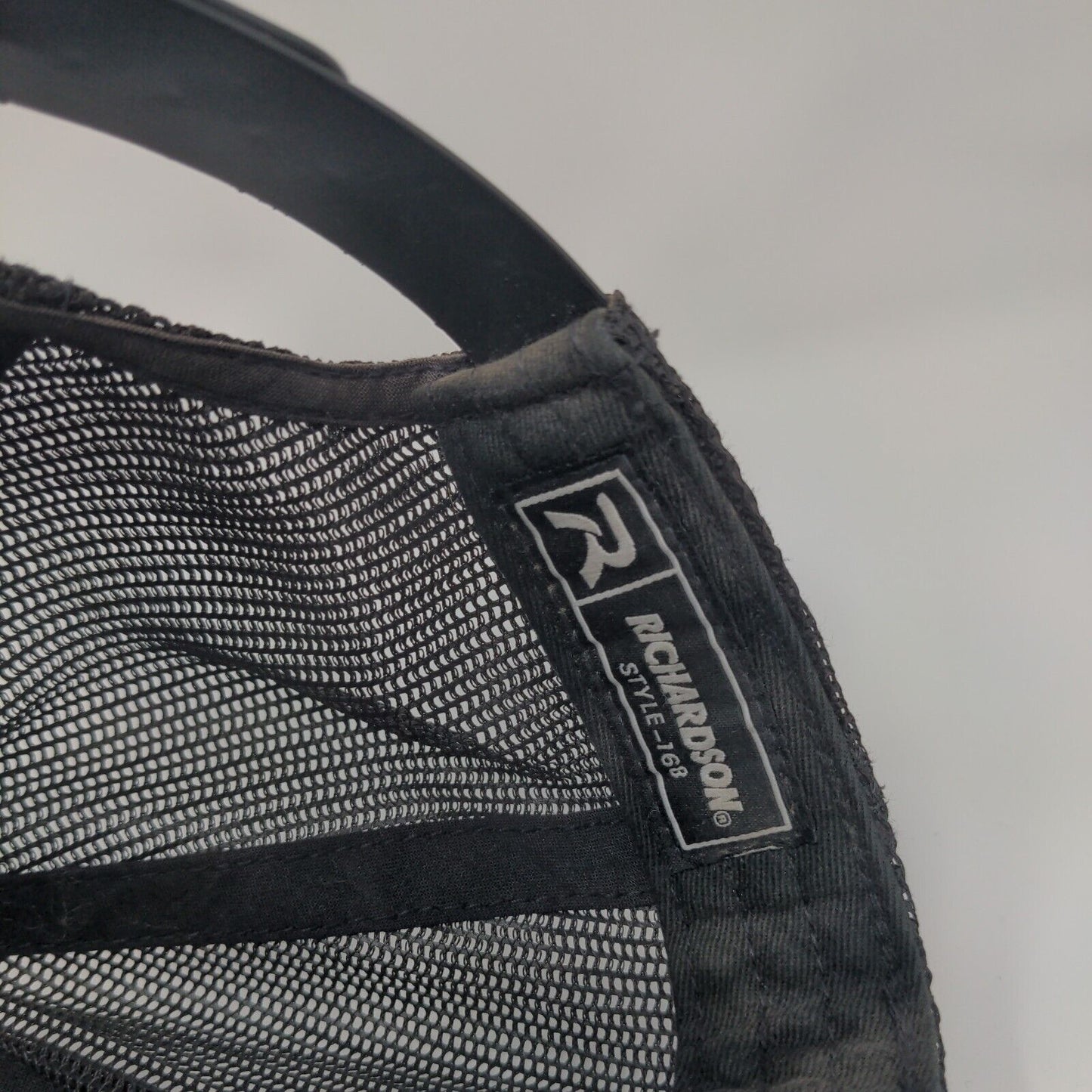 Richardson Snapback Trucker Hat Black One Size Adjustable Mesh Back 6 Panel