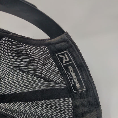 Richardson Snapback Trucker Hat Black One Size Adjustable Mesh Back 6 Panel