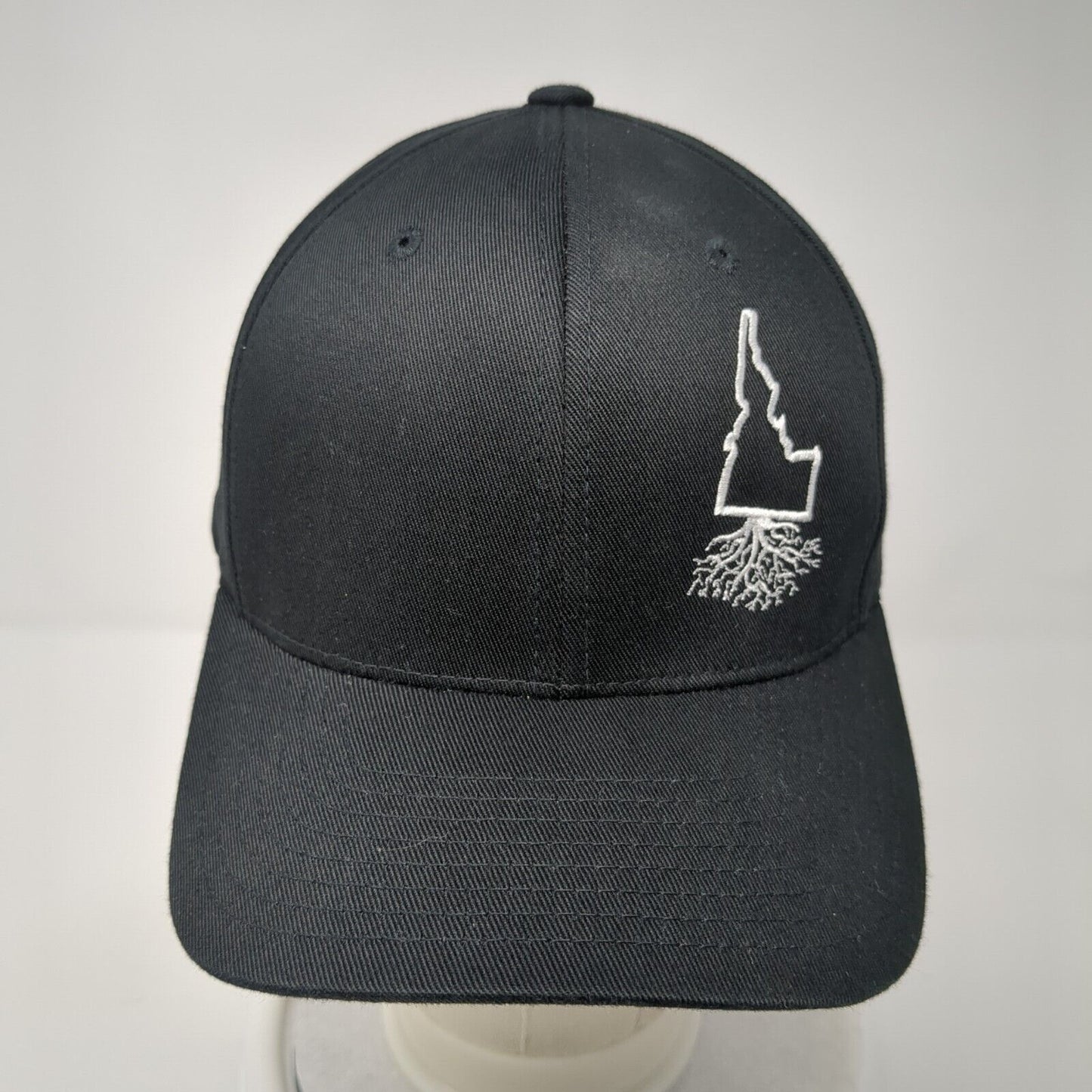 Idaho Roots Fitted Hat Black L/XL Embroidered Flexfit WYR Clothing