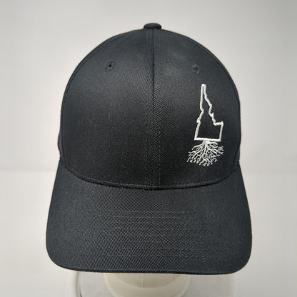 Idaho Roots Fitted Hat Black L/XL Embroidered Flexfit WYR Clothing