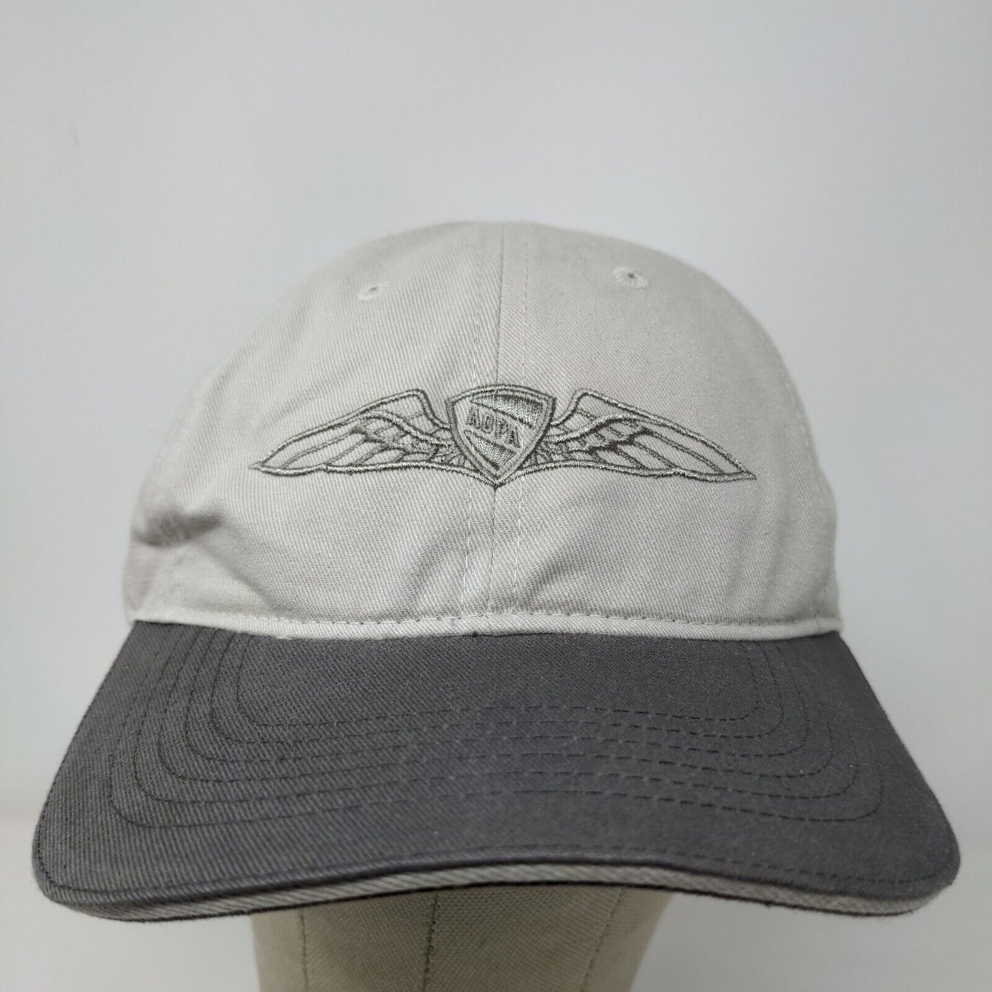 ADPA Men's Slideback Hat Gray Adjustable Embroidered Logo 100% Cotton