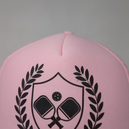 Pickleball Snapback Trucker Hat Pink One Size Adjustable Mesh Back Rope Otto