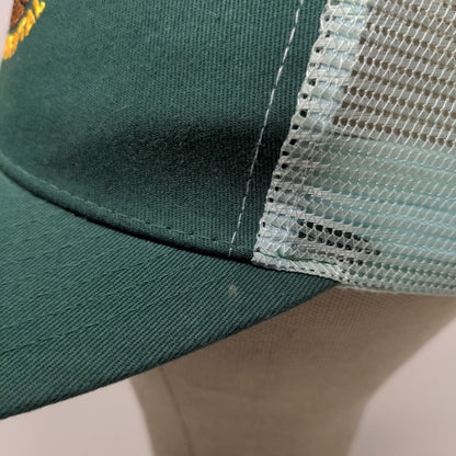 Monumental Men's Snapback Mesh Back Hat Green Embroidered Logo Christian