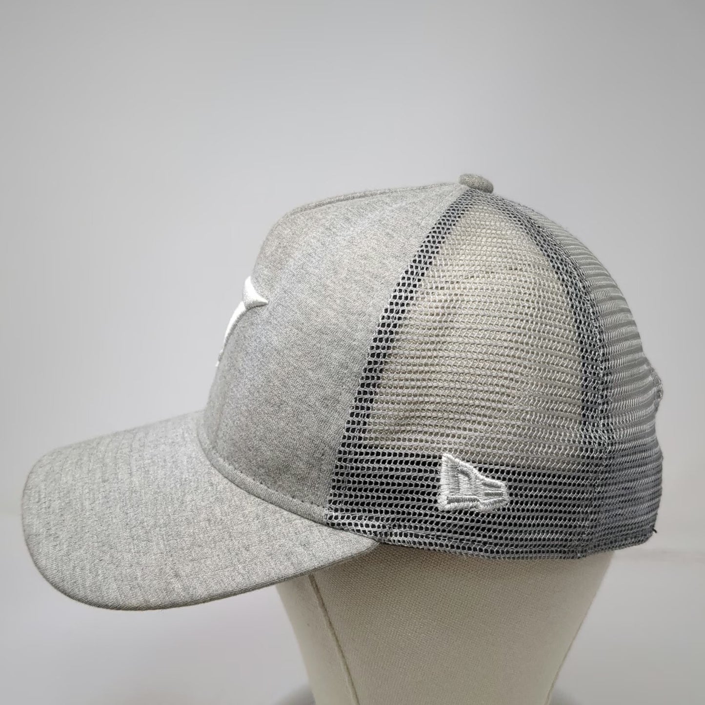 New Era Trucker Hat Gray One Size Gymshark Mesh Back Snapback Embroidered Logo
