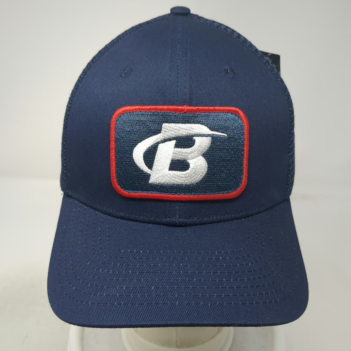 Bodybuilding Trucker Hat Blue One Size Mesh Back Snapback Patch Logo Gym Cap