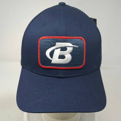 Bodybuilding Trucker Hat Blue One Size Mesh Back Snapback Patch Logo Gym Cap