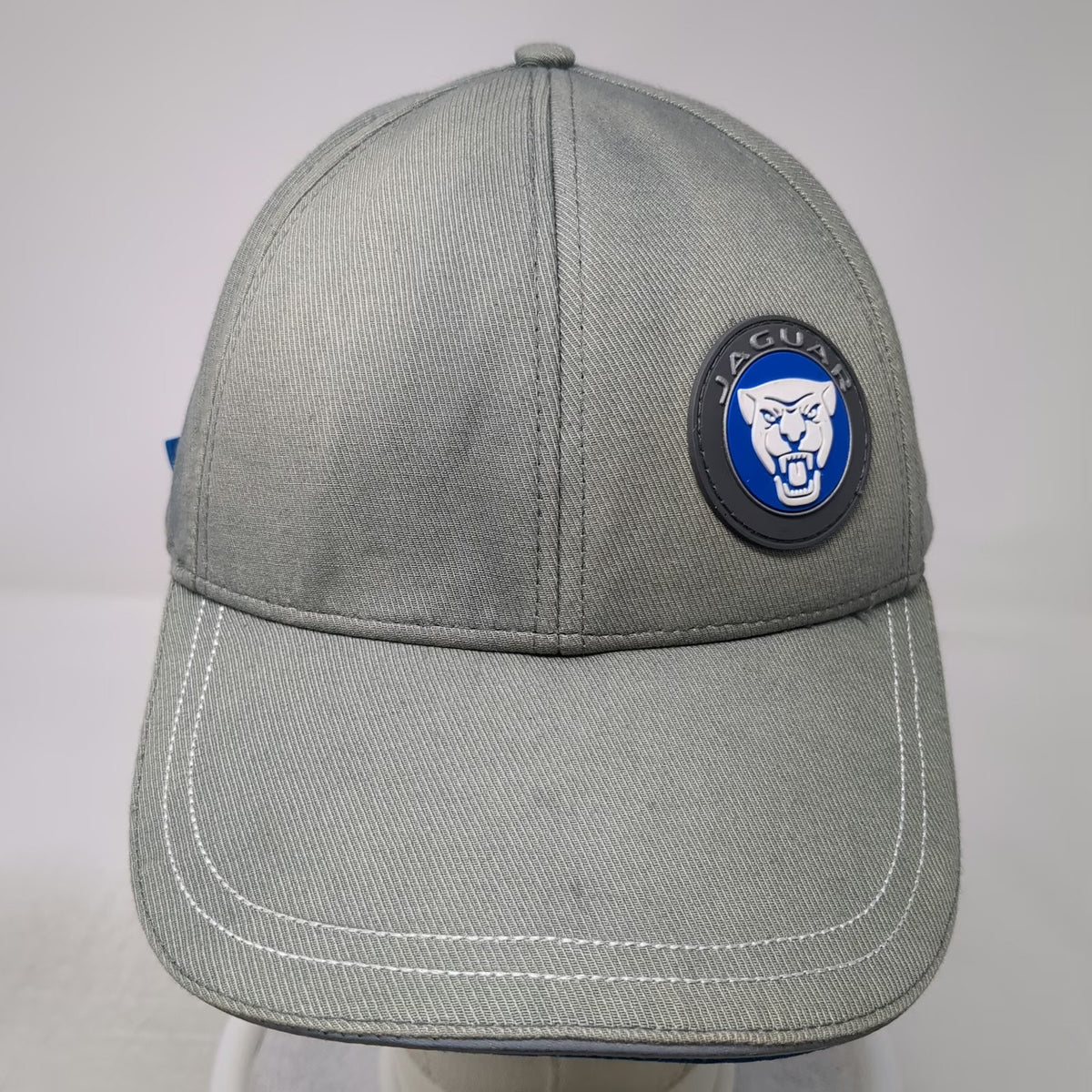 Jaguar Baseball Cap Gray One Size Adjustable Logo Rubber Patch Automotive Hat