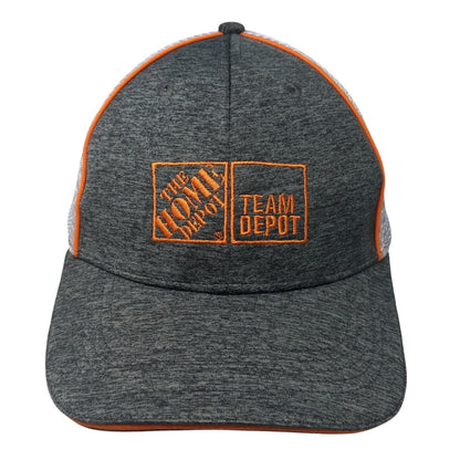 The Home Depot Strapback Hat Gray One Size Embroidered Team Depot