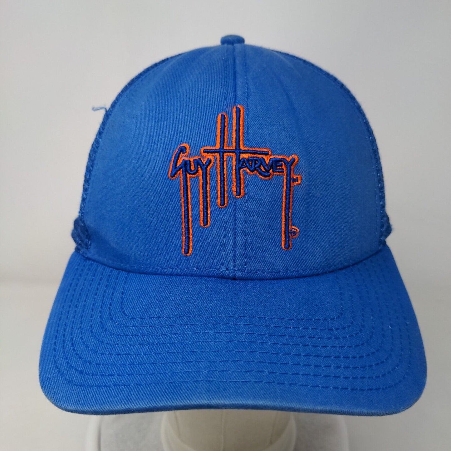 Guy Harvey Snapback Mesh Back Trucker Hat Blue One Size Embroidered