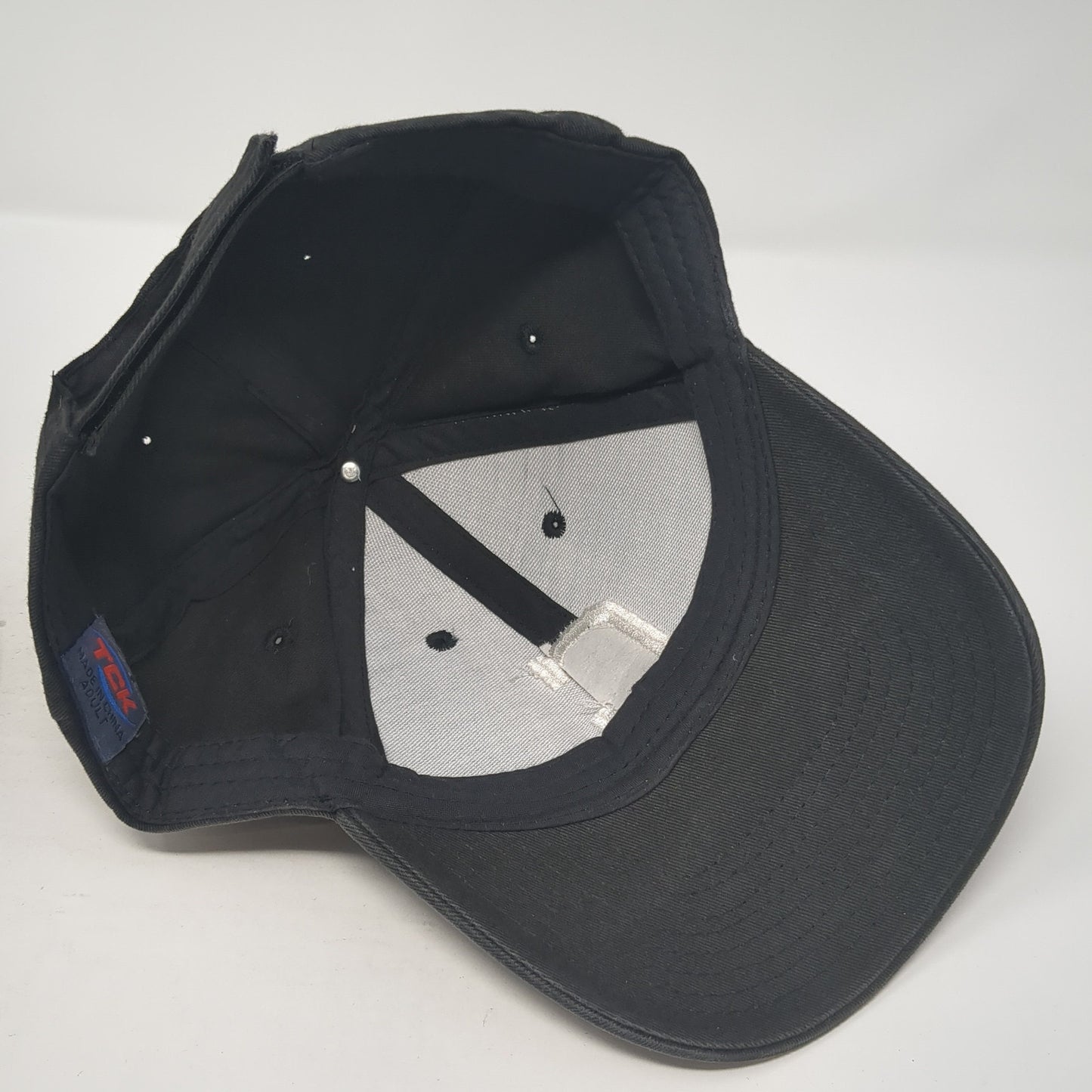 Letter C Strapback Hat Black One Size Adjustable Embroidered 6 Panel