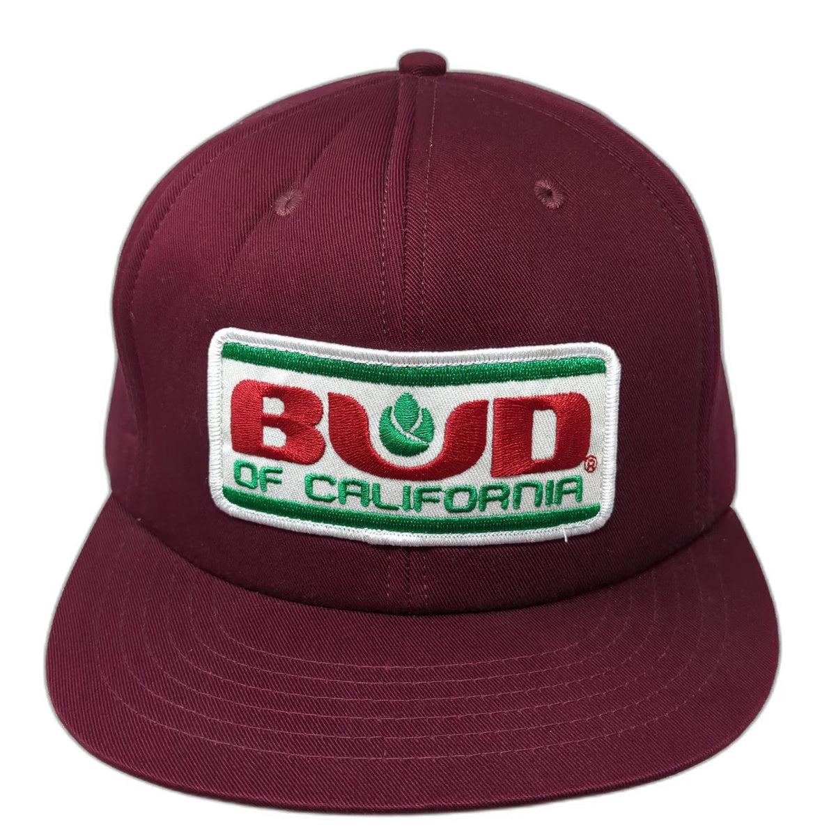 Snapback Red White Green One Size Trucker Hat Bud of California Patch Cotton