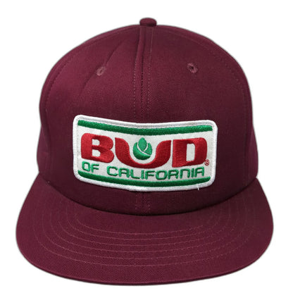 Snapback Red White Green One Size Trucker Hat Bud of California Patch Cotton